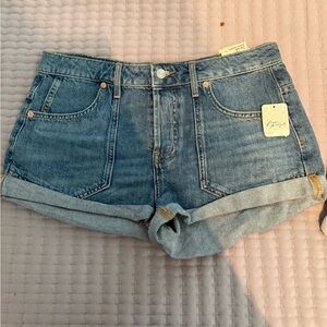 Free People Blue Jean Shorts